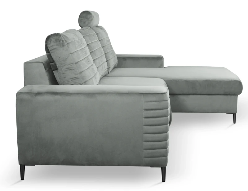 Narożnik rozkładany COLLIN 253 cm z funkcją spania i pojemnikiem na pościel - Velluto - Grey 16