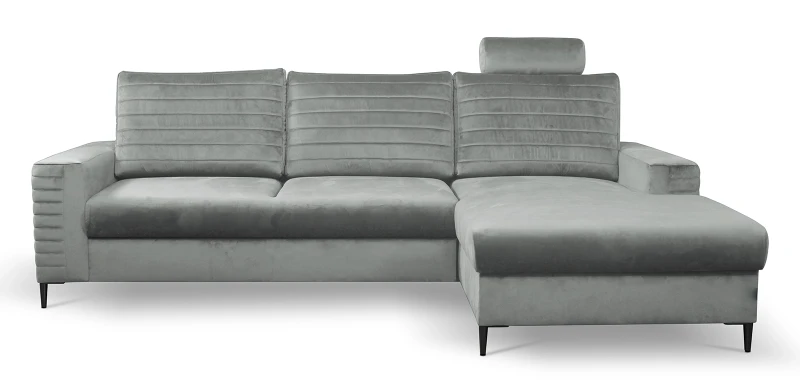 Narożnik rozkładany COLLIN 253 cm z funkcją spania i pojemnikiem na pościel - Velluto - Grey 16