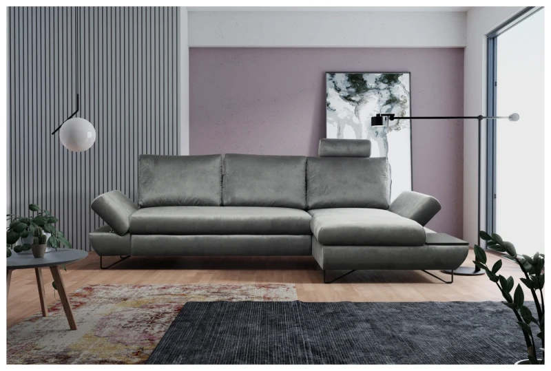 Narożnik rozkładany LOFT 284 cm z funkcją spania i pojemnikiem na pościel - Kronos 22