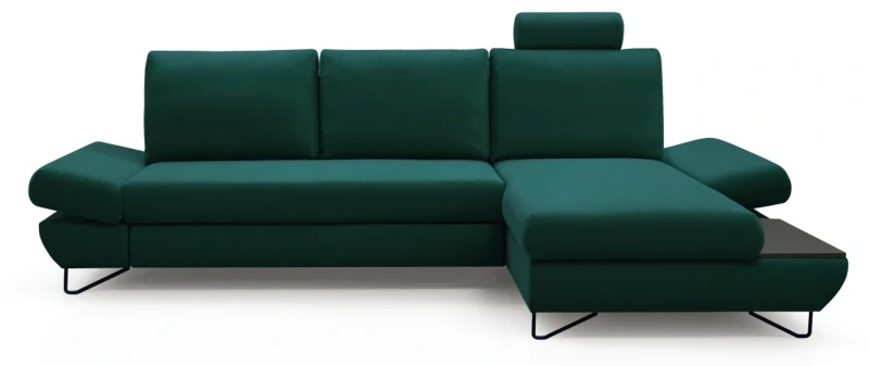 Narożnik rozkładany LOFT 284 cm z funkcją spania i pojemnikiem na pościel - Monolith 37