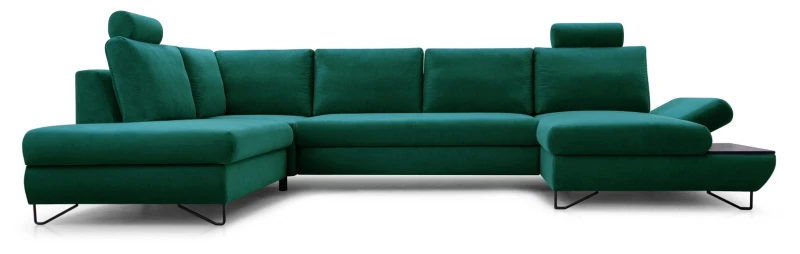 Narożnik rozkładany LOFT III 344 cm z funkcją spania i pojemnikami na pościel - Monolith 37