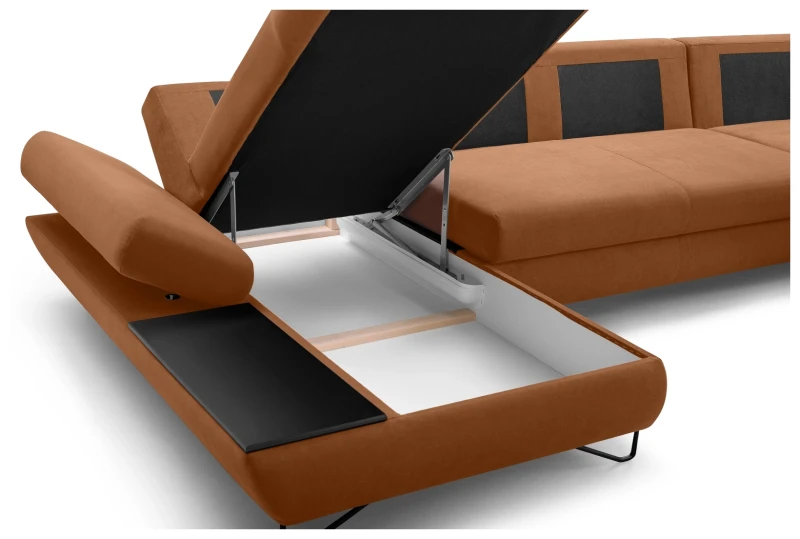 Narożnik rozkładany LOFT III 344 cm z funkcją spania i pojemnikami na pościel - Salvador 15