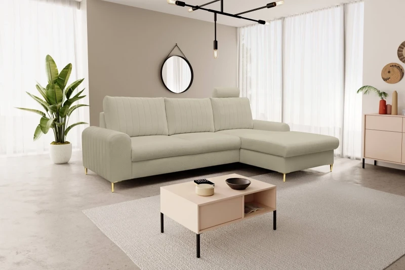 Narożnik rozkładany MONACO 251 cm z funkcją spania i pojemnikiem na pościel - Loft 2