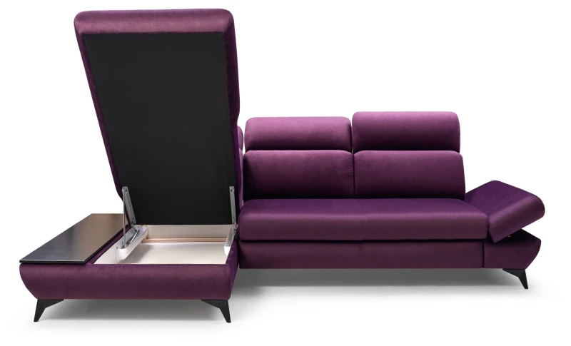 Narożnik rozkładany TITAN 280 cm z funkcją spania i pojemnikiem na pościel - Terra 69