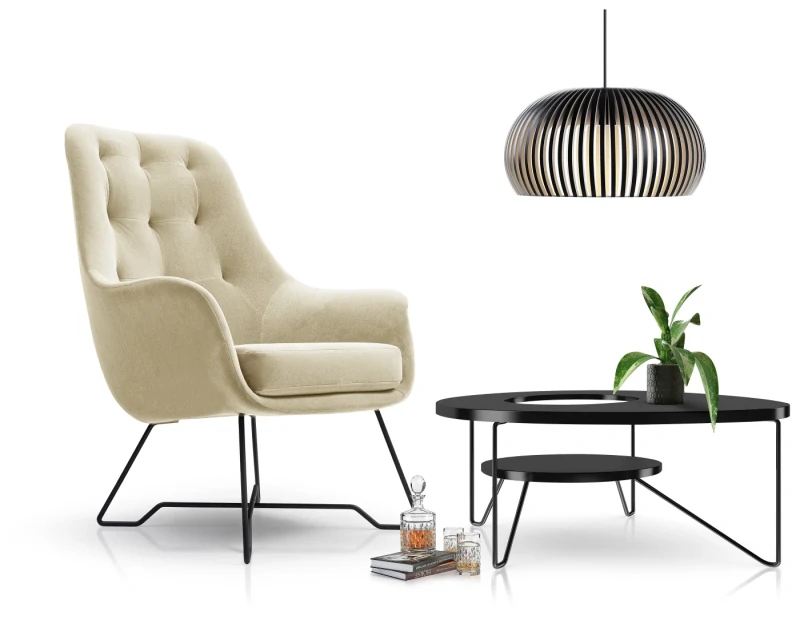 Fotel tapicerowany EZO nowoczesny do salonu - Monolith 02