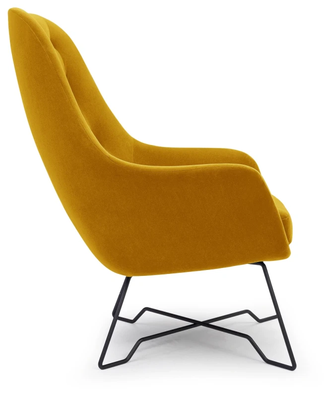 Fotel tapicerowany EZO nowoczesny do salonu - Velluto 8 Mustard