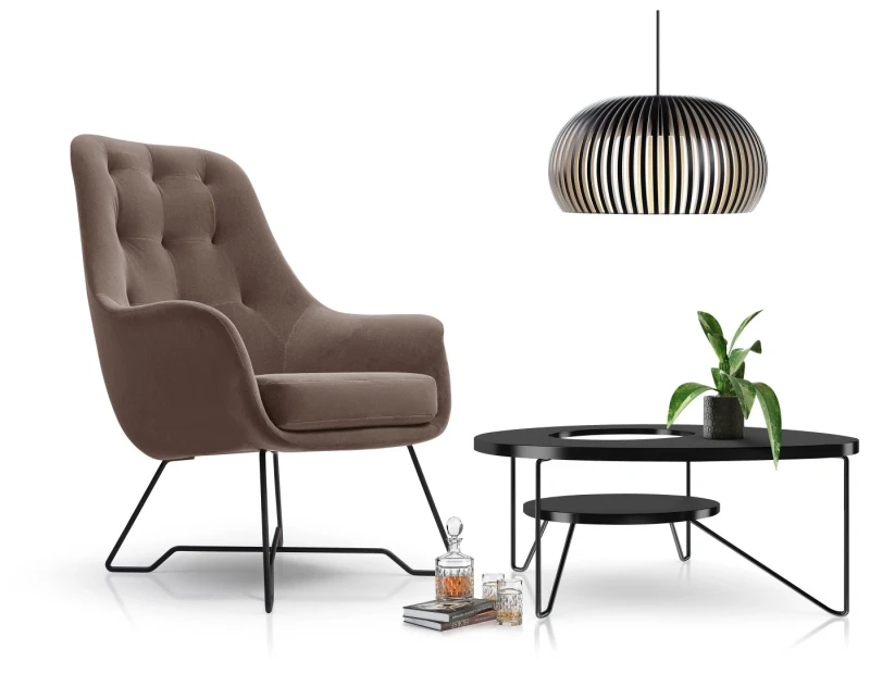 Fotel tapicerowany EZO nowoczesny do salonu - Monolith 20