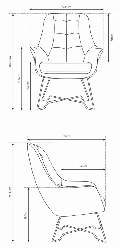 Fotel tapicerowany EZO nowoczesny do salonu