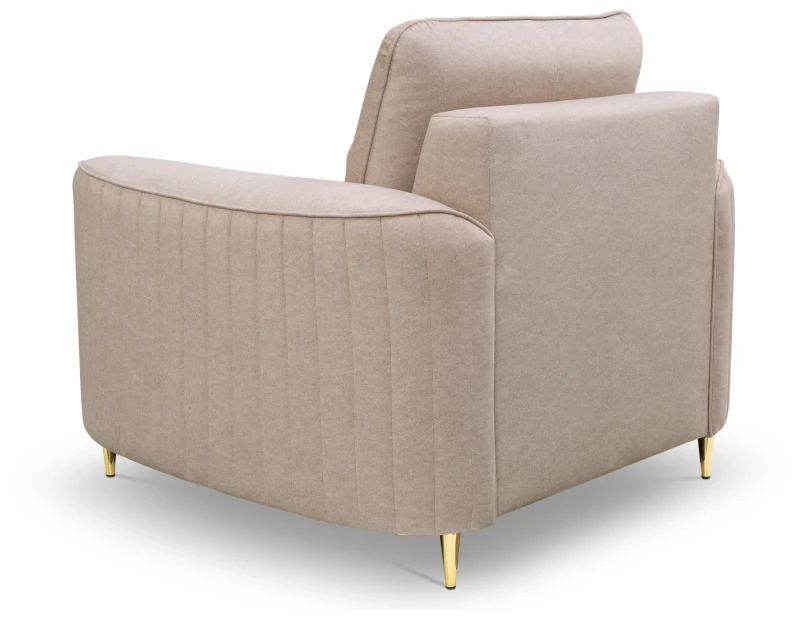 Fotel tapicerowany LAREN nowoczesny na złotych nóżkach do salonu - Castel 15