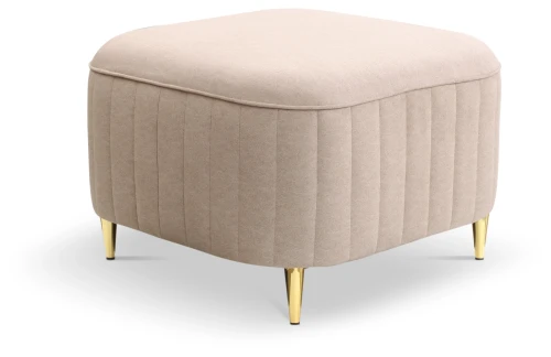Pufa tapicerowana LAREN nowoczesna na złotych nóżkach do salonu