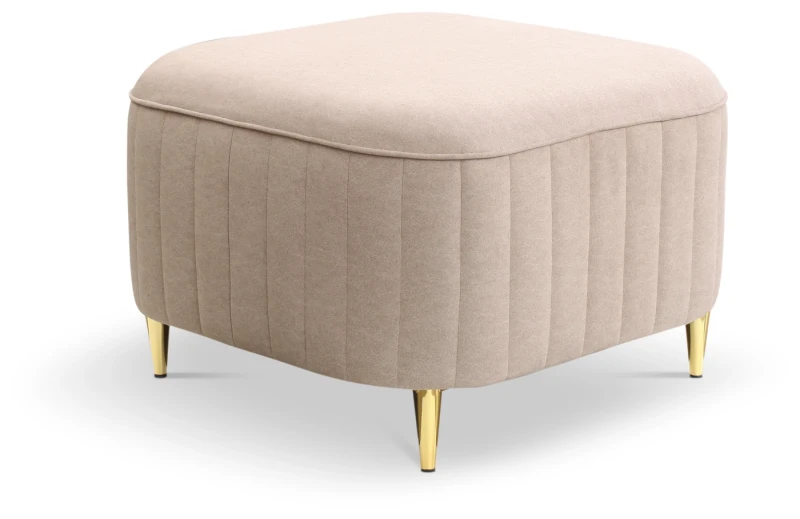 Pufa tapicerowana LAREN nowoczesna na złotych nóżkach do salonu - Castel 15
