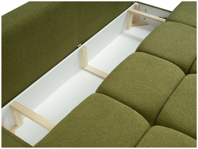 Sofa rozkładana MILO 214 cm z funkcją spania i pojemnikiem na pościel - Now or Never 38