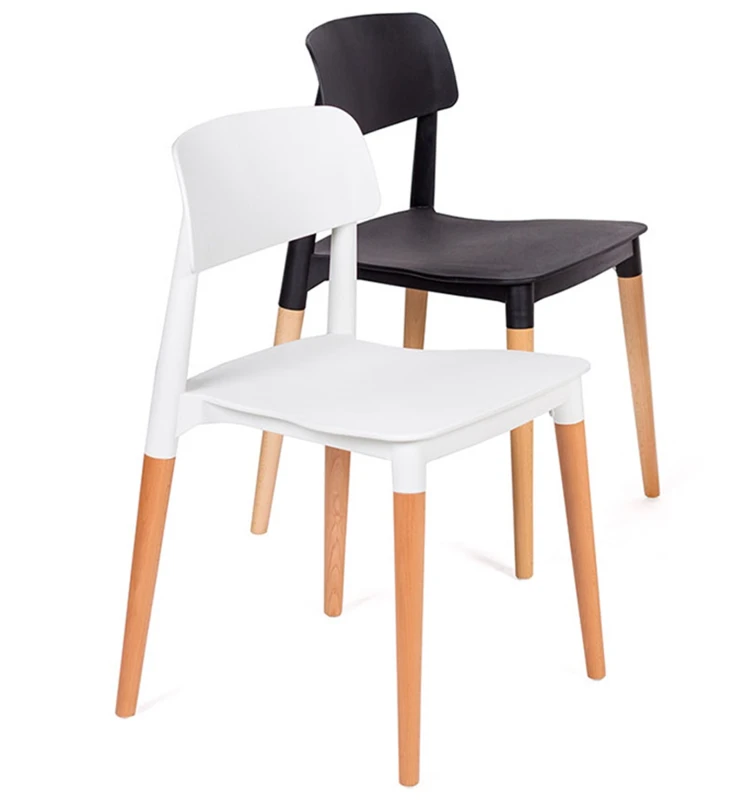 MODESTO krzesło ECCO białe - polipropylen, podstawa bukowa