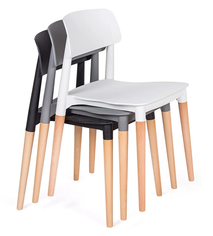 MODESTO krzesło ECCO białe - polipropylen, podstawa bukowa