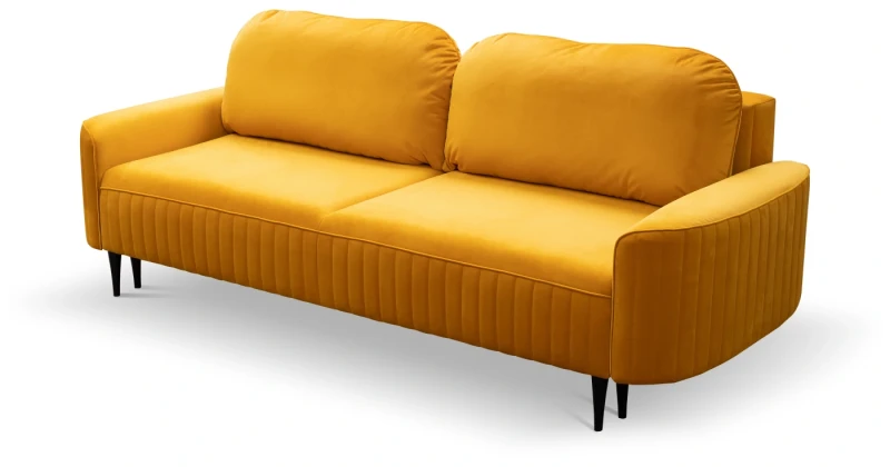 Sofa rozkładana VENA 244 cm z funkcją spania i pojemnikiem na pościel - Velluto 8 Mustard
