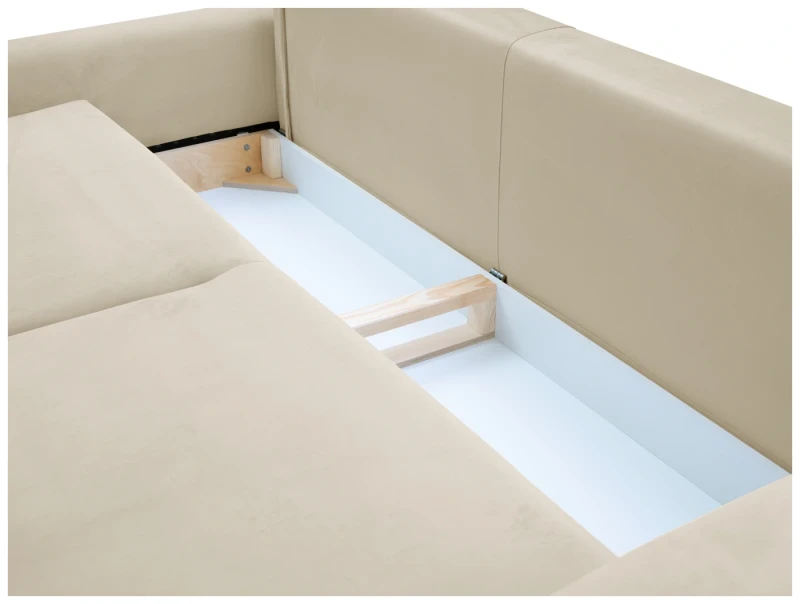 Sofa rozkładana VENA 244 cm z funkcją spania i pojemnikiem na pościel - Velluto 2 Beige