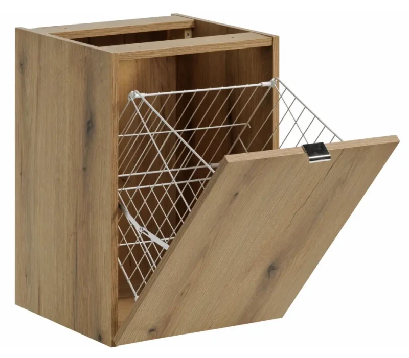 Zestaw mebli łazienkowych VIVA CASHMERE z blatem dąb 160 cm - szafka pod blat z koszem na pranie