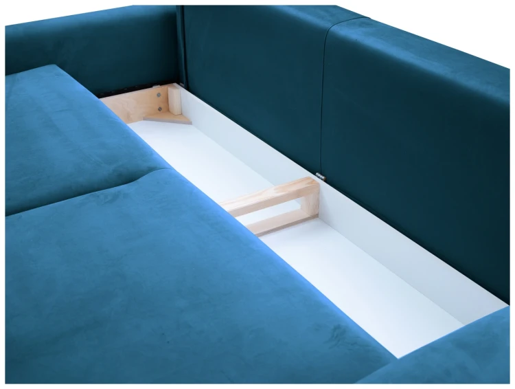 Sofa rozkładana VENA 244 cm z funkcją spania i pojemnikiem na pościel - Velluto 11 Blue