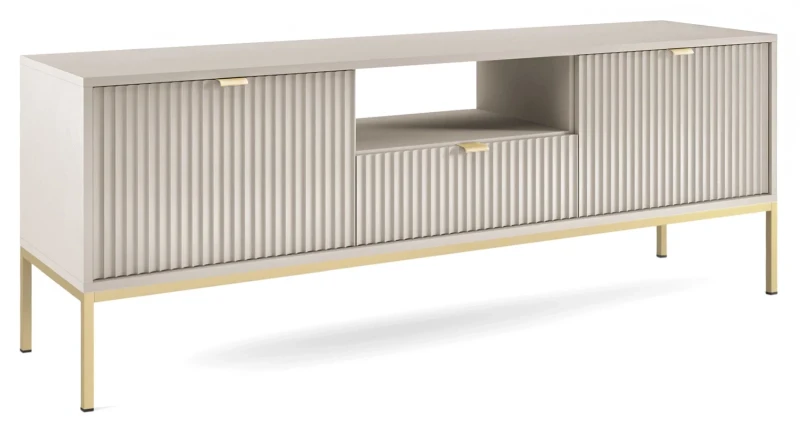 Szafka RTV Nova 154cm kaszmir - złoty stelaż