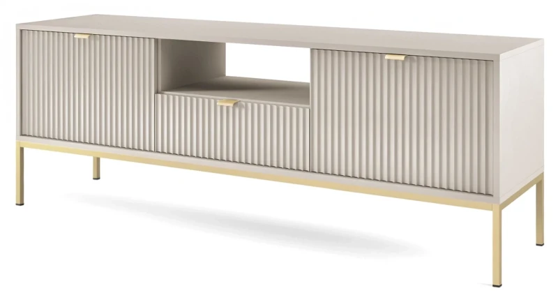 Szafka RTV Nova 154cm kaszmir - złoty stelaż