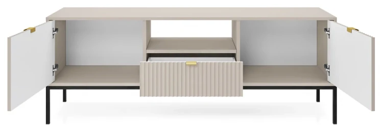 Szafka RTV Nova 154cm kaszmir - czarny stelaż