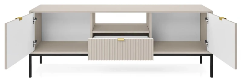 Szafka RTV Nova 154cm kaszmir - czarny stelaż