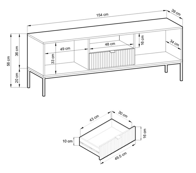 Szafka RTV Nova 154cm kaszmir