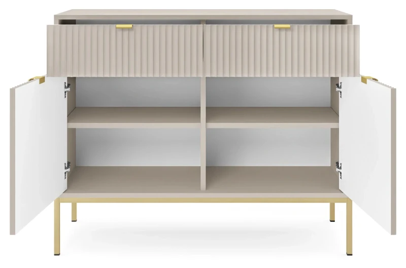 Komoda Nova 104 cm kaszmir - złoty stelaż