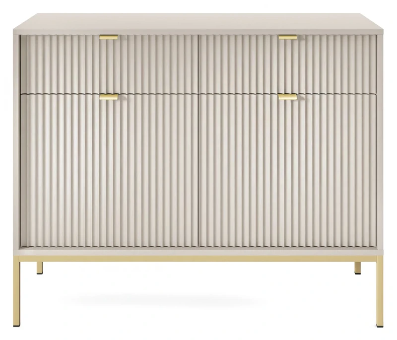 Komoda Nova 104 cm kaszmir - złoty stelaż