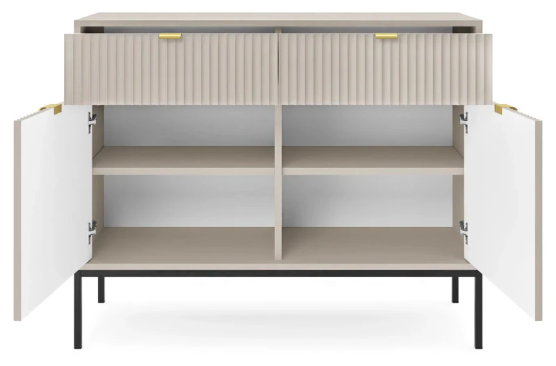 Komoda Nova 104 cm kaszmir - czarny stelaż