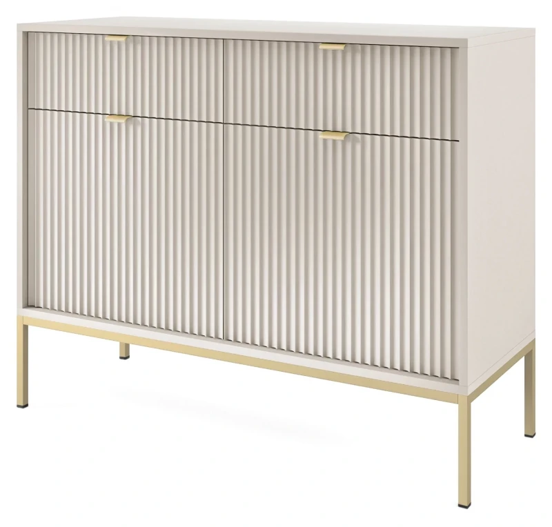 Komoda Nova 104 cm kaszmir - złoty stelaż
