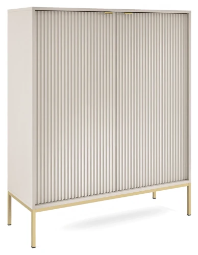 Komoda Nova 104 cm pojemna kaszmir - złoty stelaż