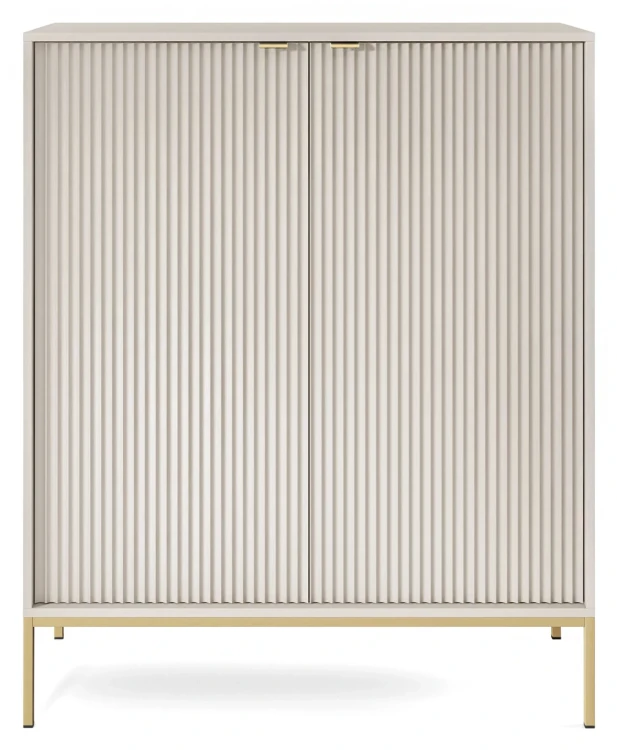 Komoda Nova 104 cm pojemna kaszmir - złoty stelaż