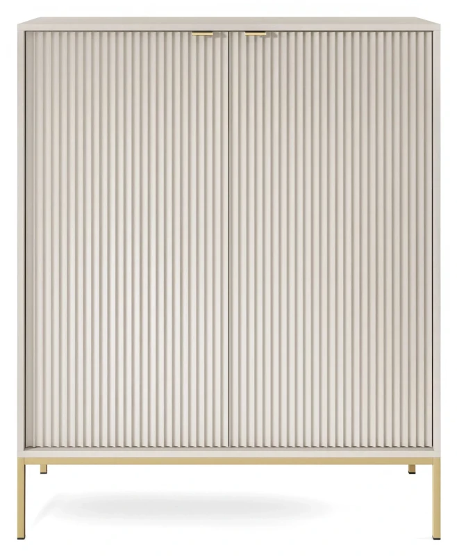 Komoda Nova 104 cm pojemna kaszmir - złoty stelaż