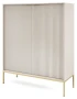 Komoda Nova 104 cm pojemna kaszmir - złoty stelaż