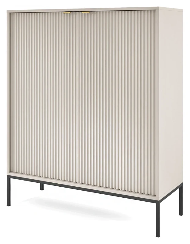 Komoda Nova 104 cm pojemna kaszmir - czarny stelaż