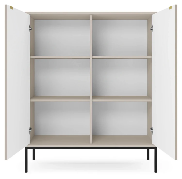 Komoda Nova 104 cm pojemna kaszmir - czarny stelaż