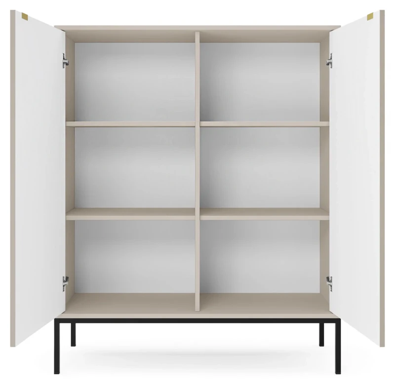 Komoda Nova 104 cm pojemna kaszmir - czarny stelaż