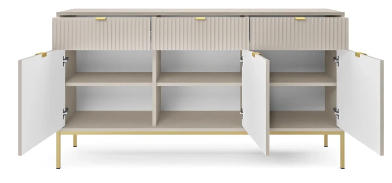 Komoda Nova 154 cm kaszmir - złoty stelaż