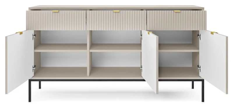 Komoda Nova 154 cm kaszmir - czarny stelaż