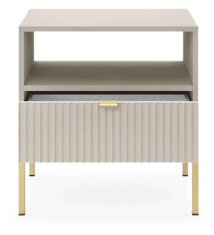 Szafka nocna Nova 54 cm z szufladą kaszmir - stelaż złoty