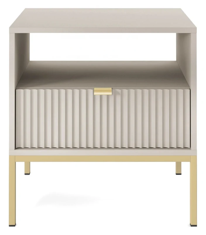 Szafka nocna Nova 54 cm z szufladą kaszmir - stelaż złoty