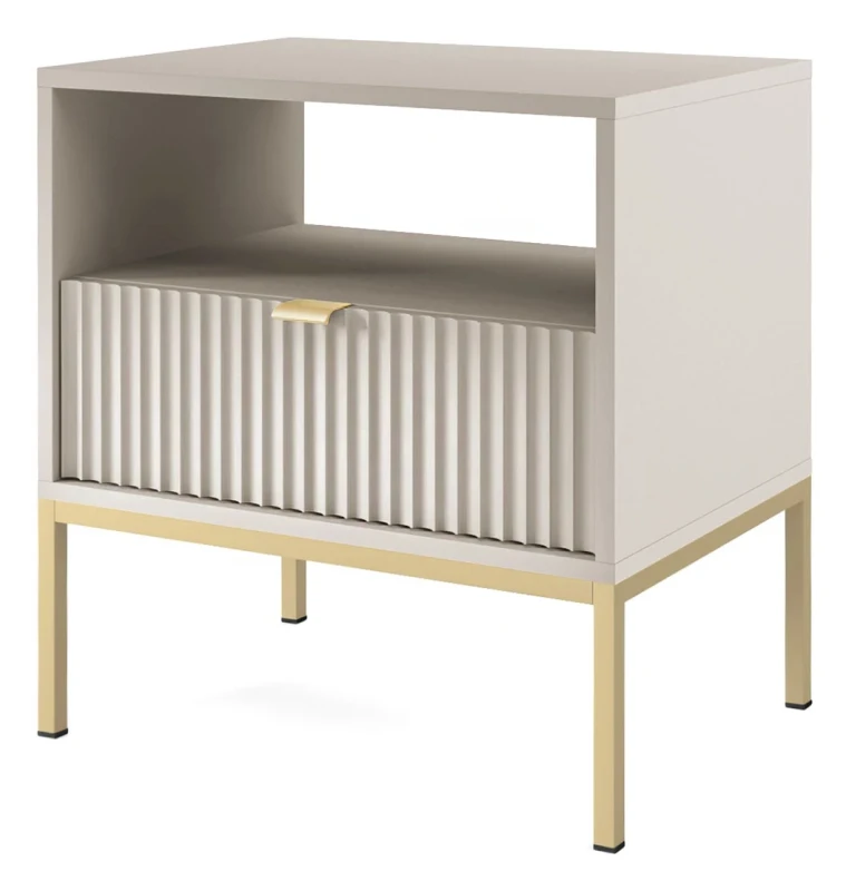 Szafka nocna Nova 54 cm z szufladą kaszmir - stelaż złoty