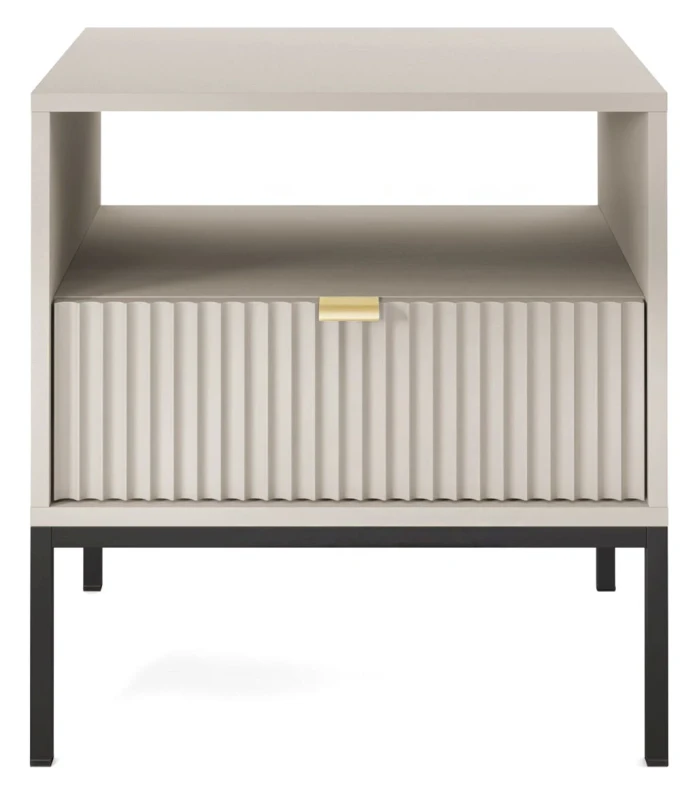 Szafka nocna Nova 54 cm z szufladą kaszmir - stelaż czarny