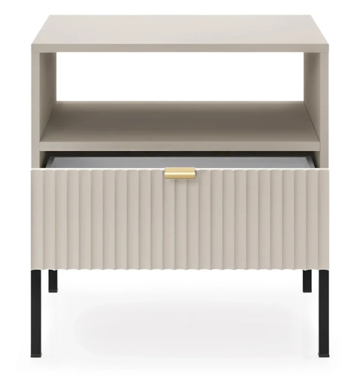 Szafka nocna Nova 54 cm z szufladą kaszmir - stelaż czarny