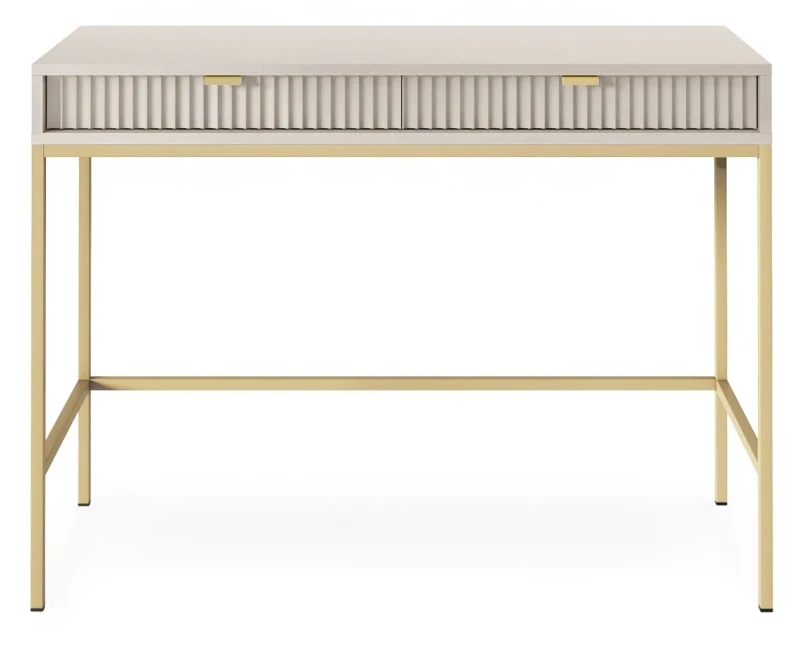 Toaletka Nova z szufladami kaszmir - złoty stelaż