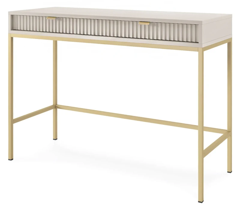 Toaletka Nova z szufladami kaszmir - złoty stelaż