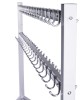 Wieszak do szatni 120 cm 80 hak, czarny/srebrny