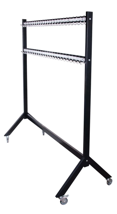 Wieszak do szatni 120 cm 80 hak, czarny/srebrny