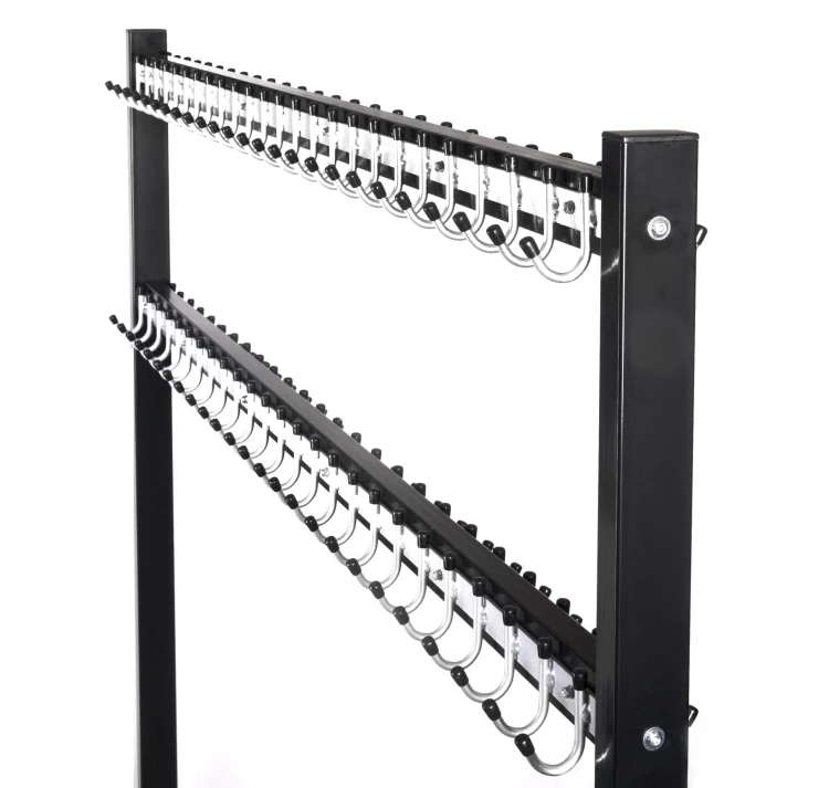 Wieszak do szatni 120 cm 80 hak, czarny/srebrny